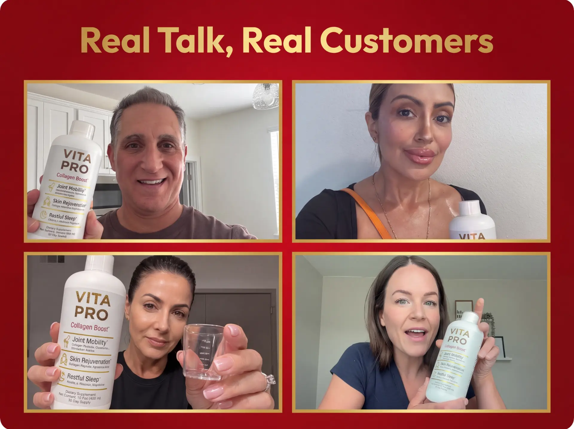 Real customers sharing their VitaPro Collagen Boost experience